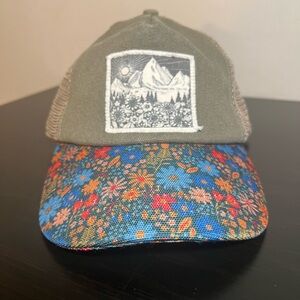 Natural Life Brand Canvas Trucker Hat Floral Bill w/ Canvas Patch $14